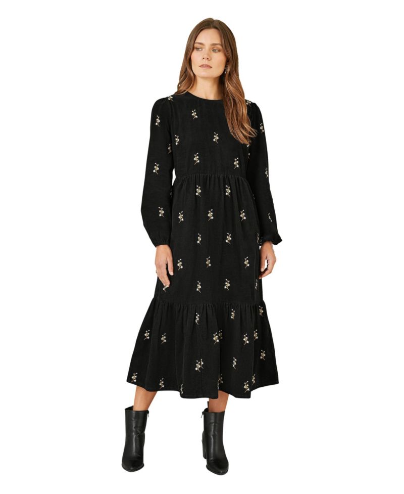 Women's Long Sleeve Midi Floral Dress