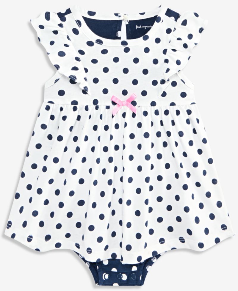 Baby Girls' Dot-Print Sunsuit