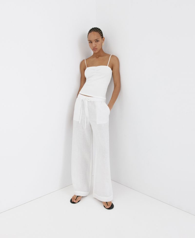 Women's Wide-Leg Linen Pants