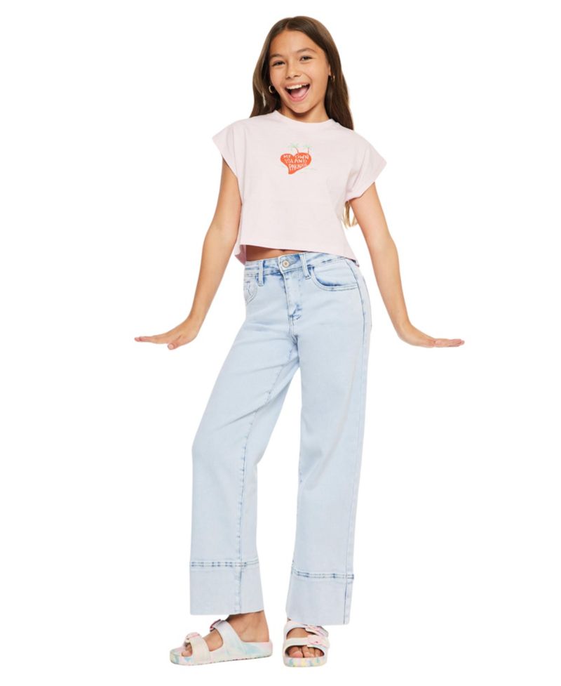 Big Girls USA Kassie High Rise Crop Wide Leg Jeans