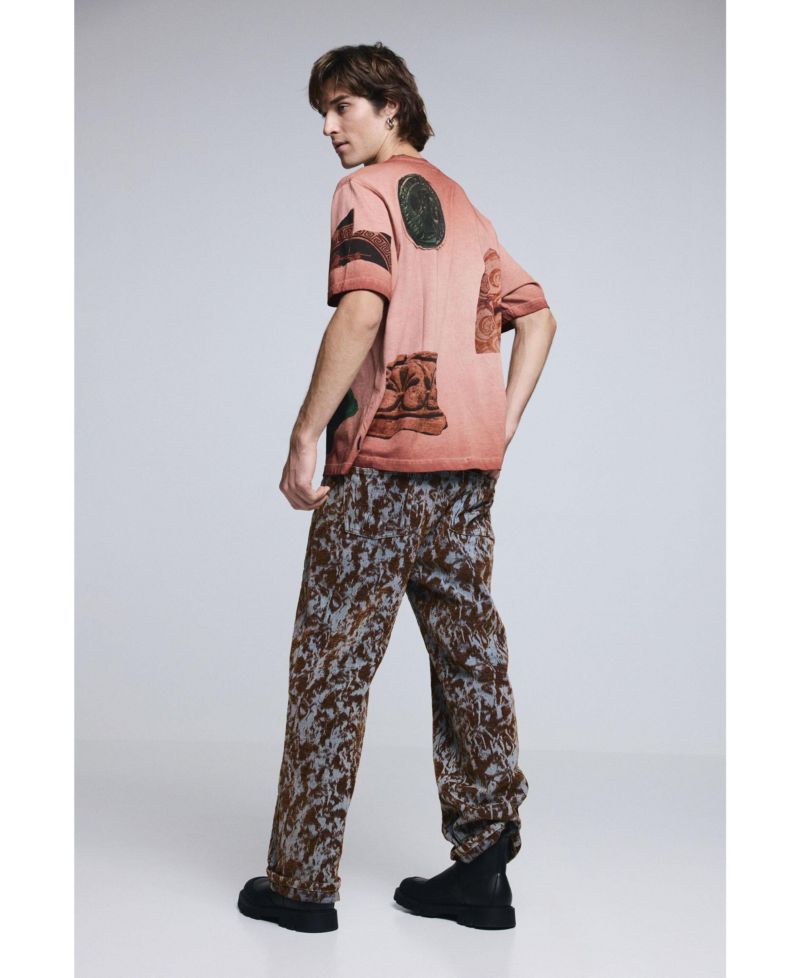 Men's Short-sleeved patchwork t-shirt