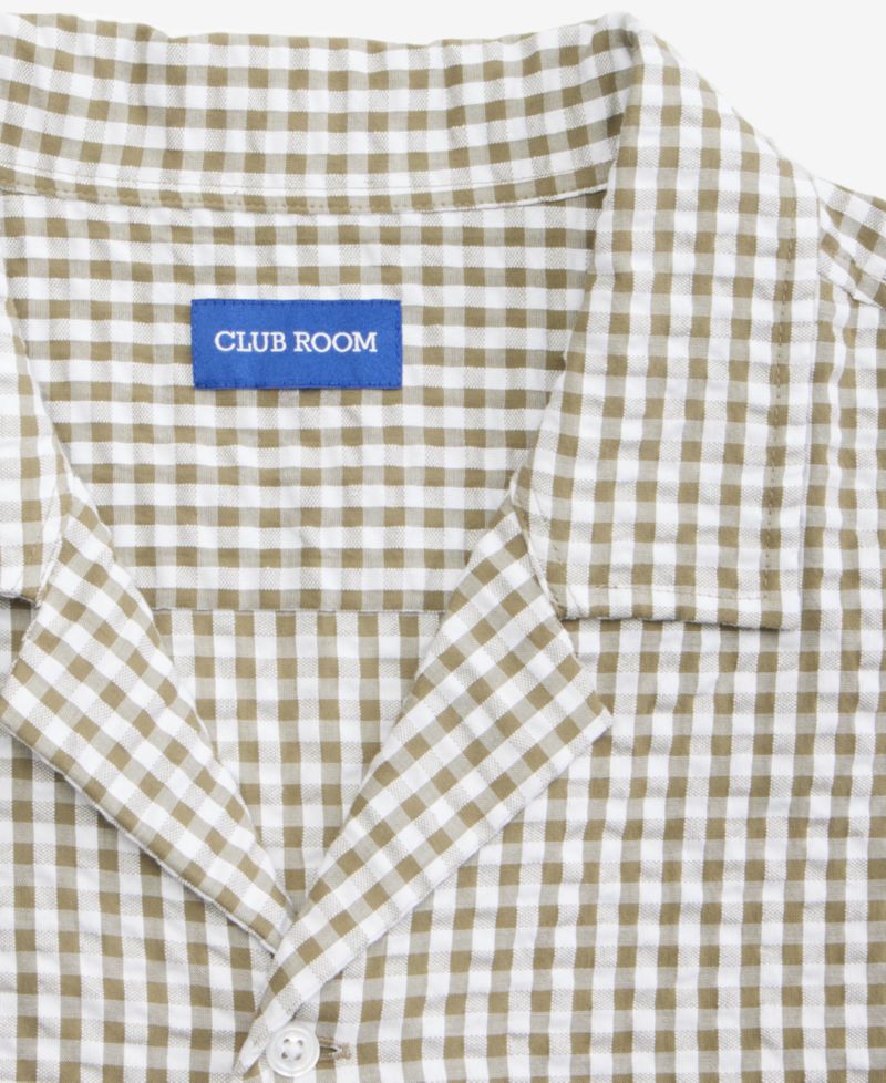 Men's Short Sleeve Striped Seersucker Button-Front Camp Shirt