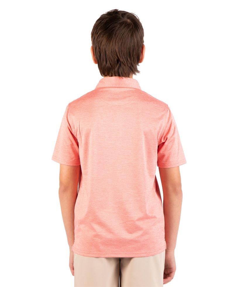 Boys Melange Mesh Performance Polo