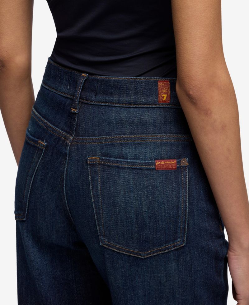 Women's Stovepipe Straight Dark Rinse Mid-Rise Jeans, 32" Inseam