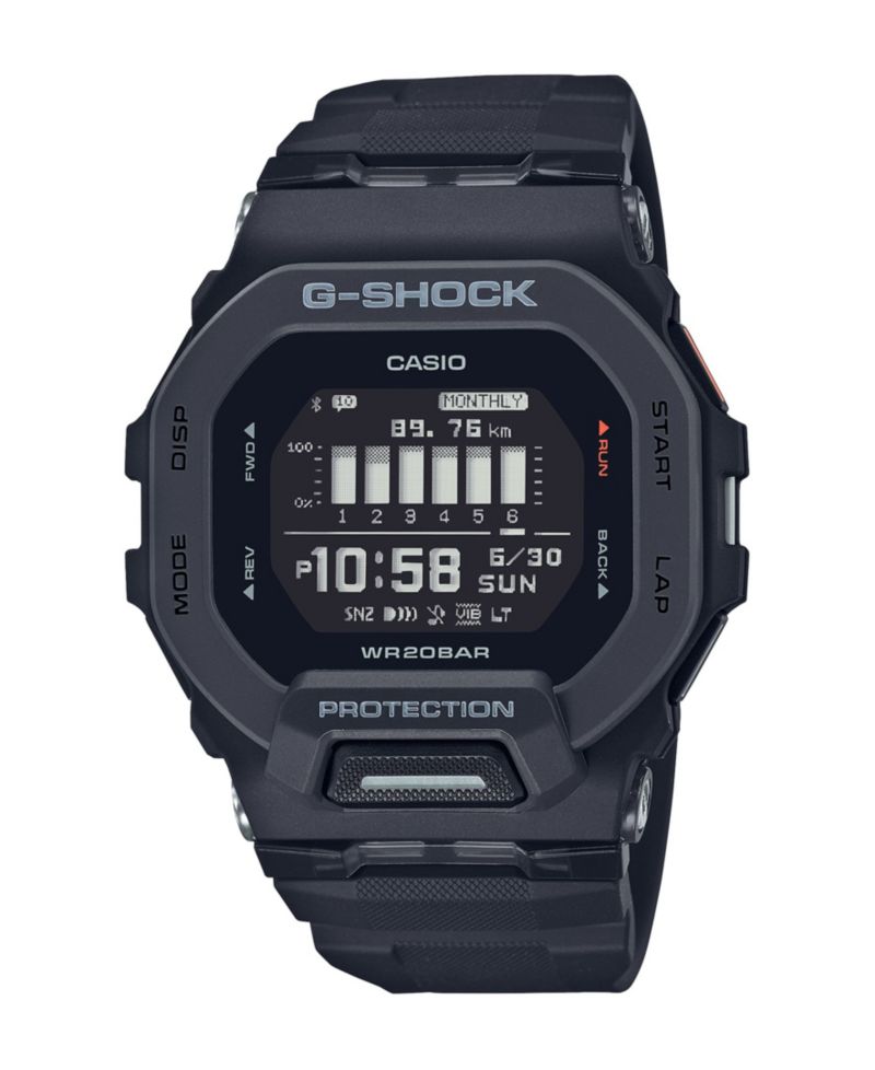 Men's Step Tracker Black Resin Watch 49.4mm