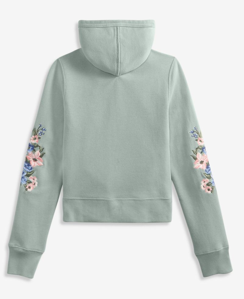 Girls' 5-16 Floral Full-Zip Hoodie