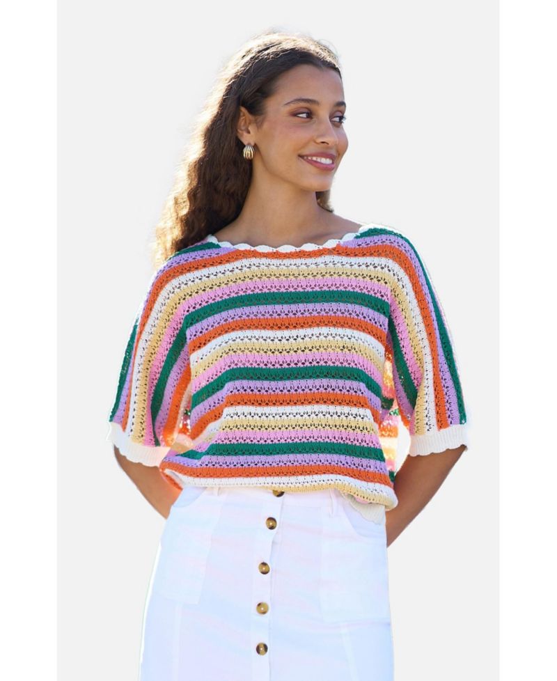 Women's Batwing Crochet Top