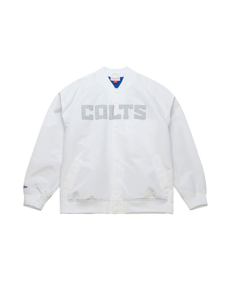 Men's White Indianapolis Colts Double Clutch Raglan Full-Snap Jacket
