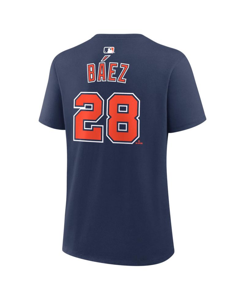 Women's Javier Báez Navy Detroit Tigers Name & Number T-Shirt