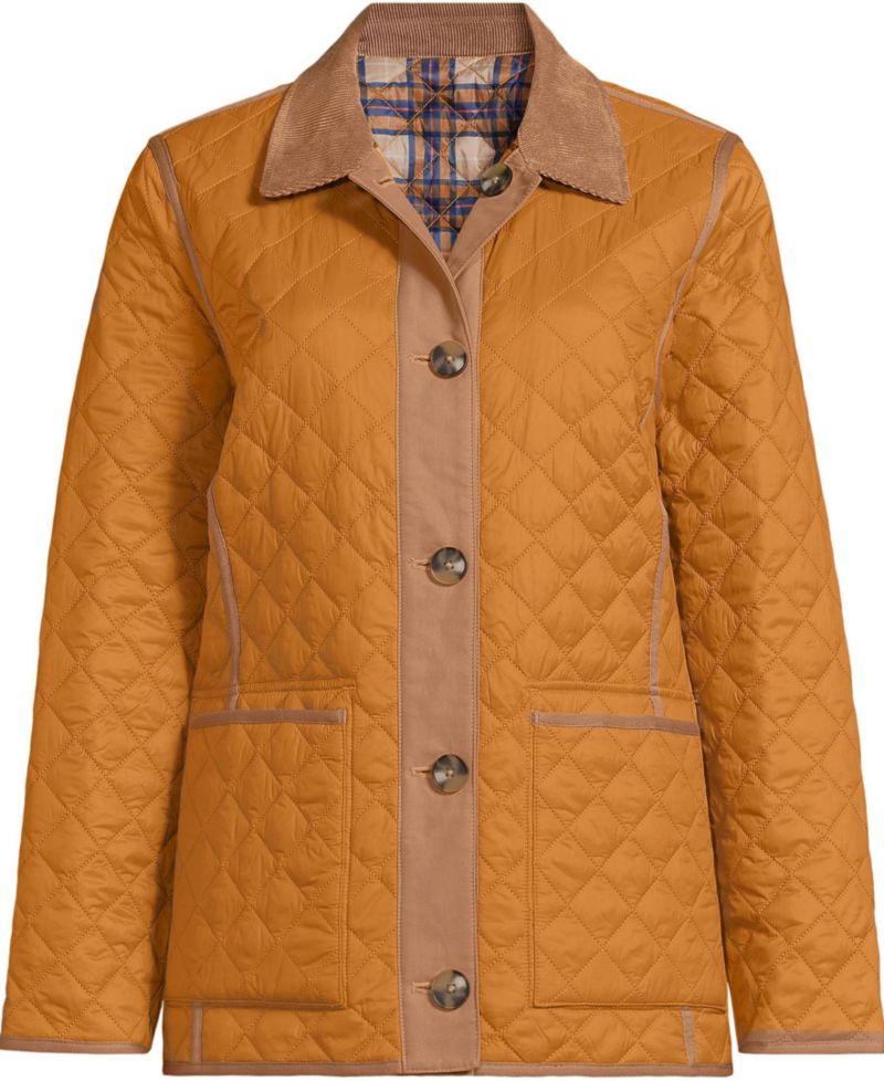 Women's Print Reversible Barn Quilted Insulated Jacket