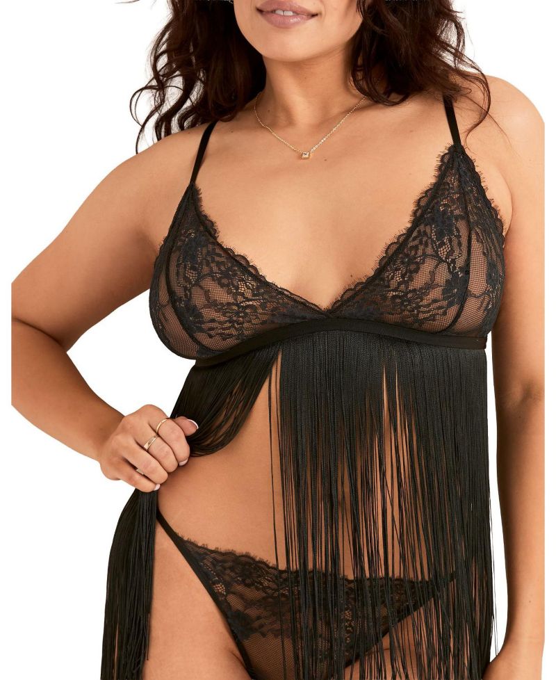 Plus Size Charizma Babydoll & G-String Set Lingerie