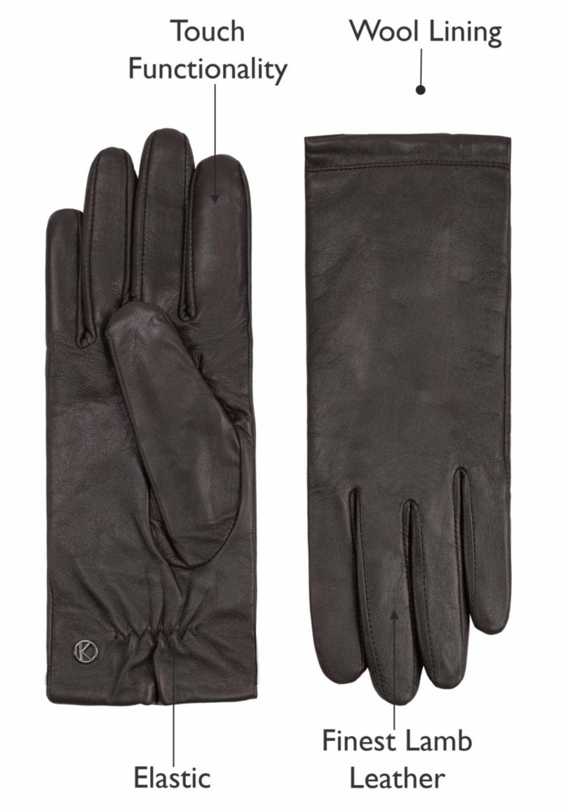 Women`s Premium Lamb Leather Touchscreen Gloves Style Chelsea