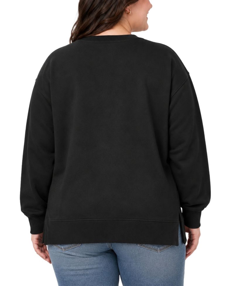 Plus Size Mickey Mouse Graphic-Print Sweatshirt with Ribbed Cuffs and Hem