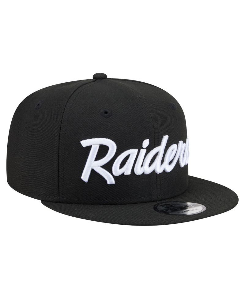 Men's Black Las Vegas Raiders Core Team Script 9FIFTY Snapback Hat