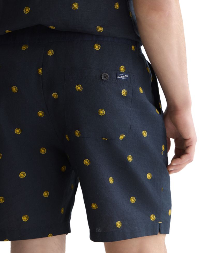 Men's Linen Blend Printed Shorts