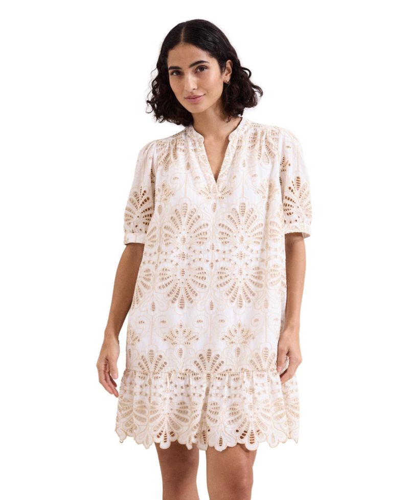 Women's Liliana Puff-Sleeve V-Neck Floral Mini Dress