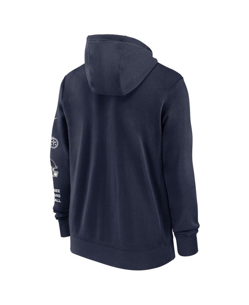 Men's Navy Tennessee Titans Club Full-Zip Hoodie Jacket