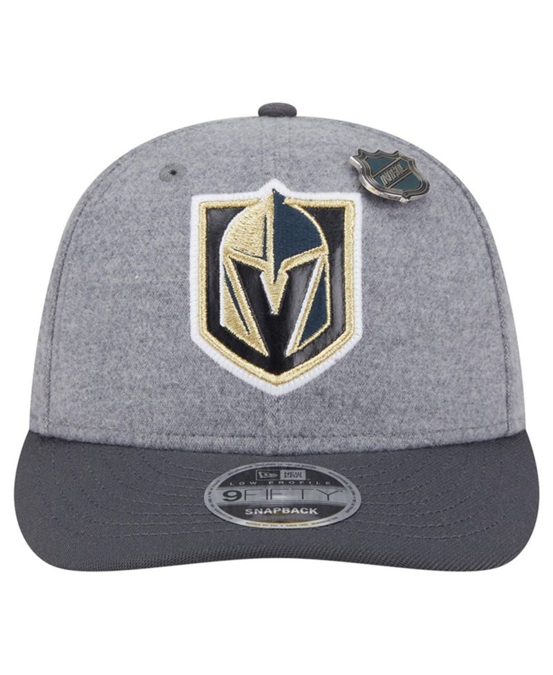 Men's Gray/Black Vegas Golden Knights Wool Pin Low Profile 9FIFTY Snapback Hat