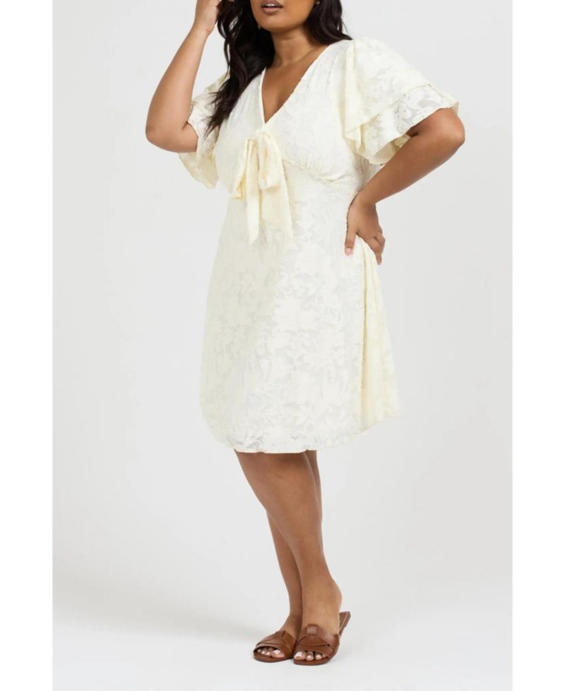 Women's Short Sleeve V-Neck Mini Skater Dress