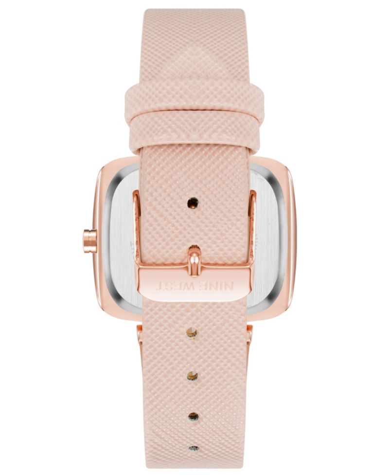 Women's Quartz Blush Pink Textured Faux Leather Watch, 36mm