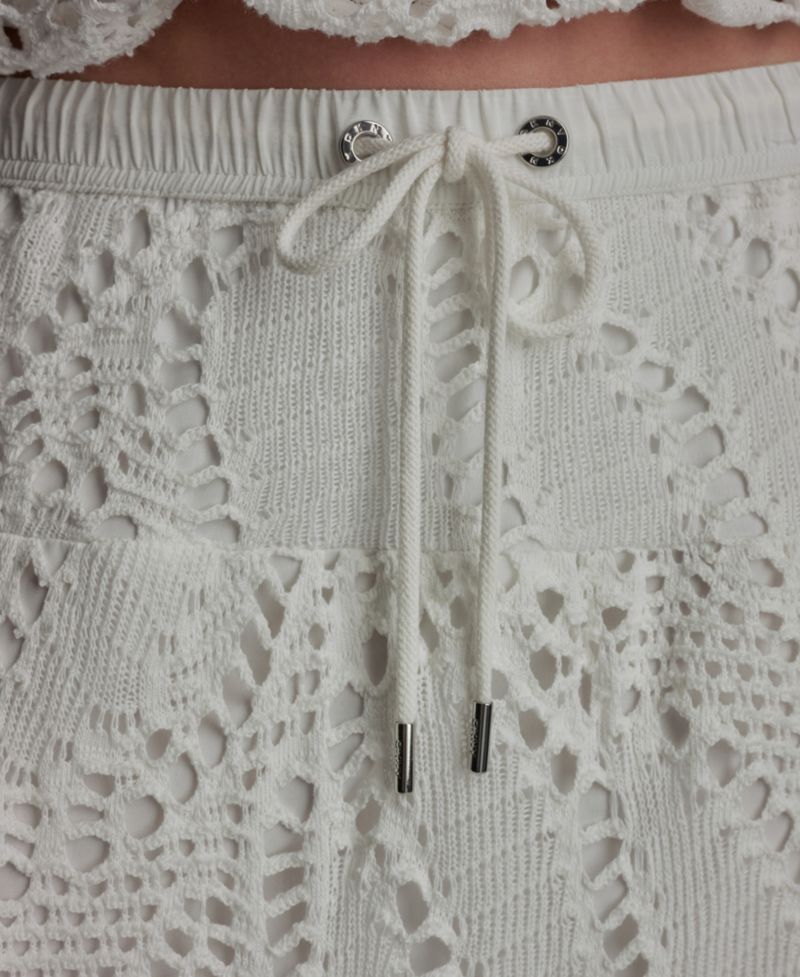 Women's Crochet Leaf Pull-On Midi Skirt