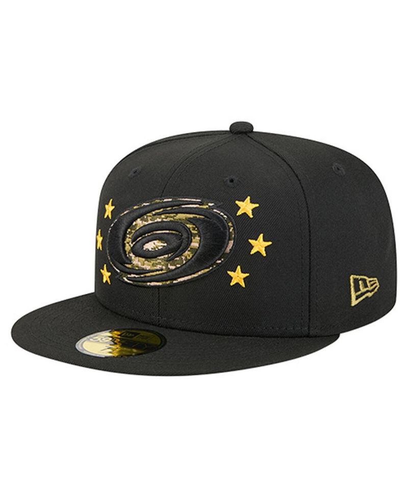 Men's Black Carolina Hurricanes Military Appreciation Digital Camo Stars 59FIFTY Fitted Hat