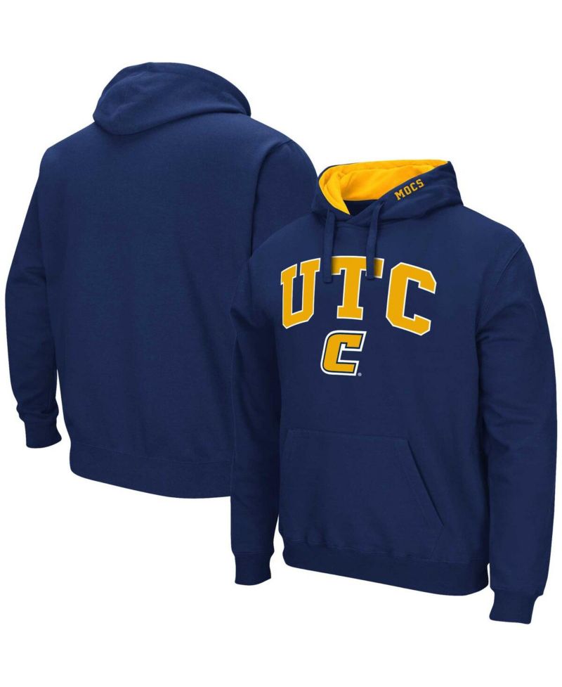 Men's Navy Tennessee Chattanooga Mocs Arch & Logo Pullover Hoodie