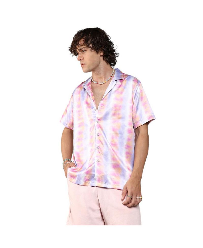 Men's Lavender & Pale Orange Relaxed Ombre Shirt