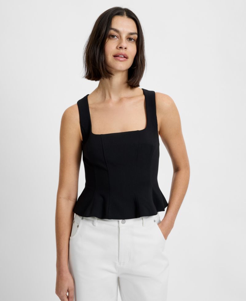 Women's Azra Square Neck Sleeveless Peplum Top