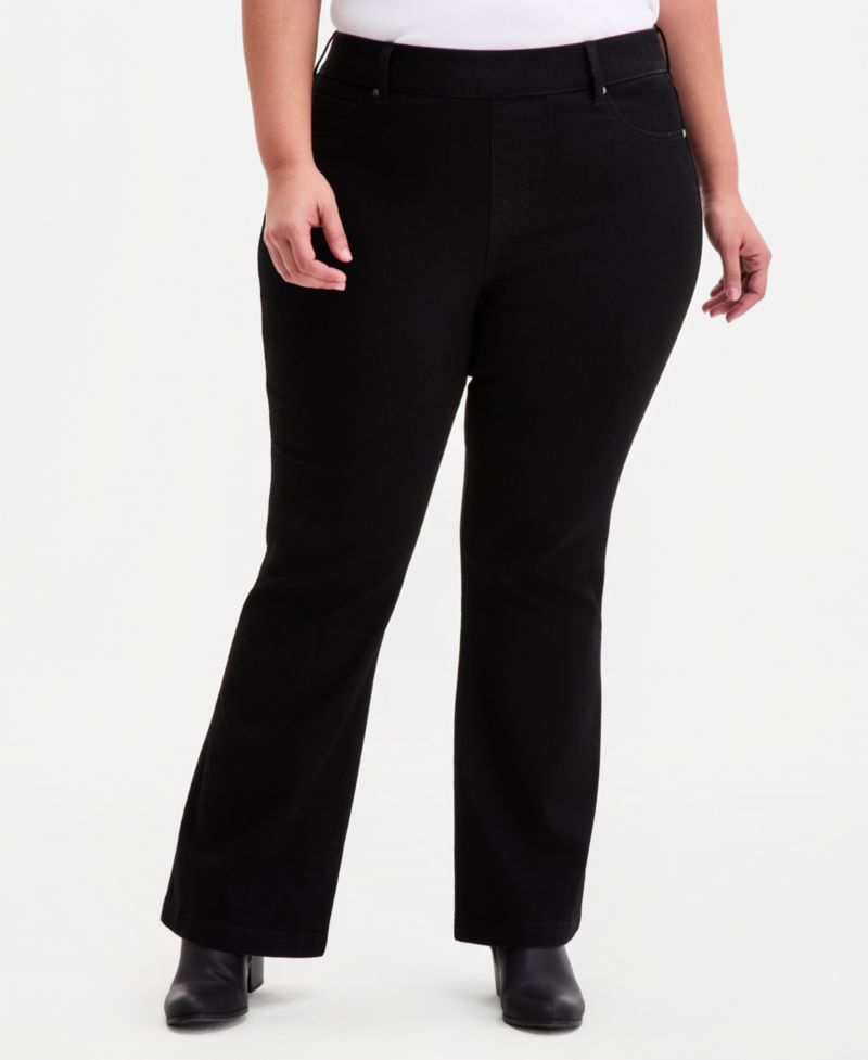 Plus Size Shaping Pull-On Bootcut Jeans