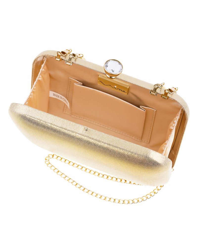 Kaela Metallic Beaded Mini Handle Clutch Handbag