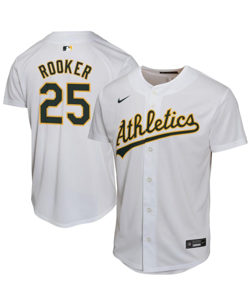 Big Boys and Girls Brent Rooker White Athletics Home Player Game Jersey