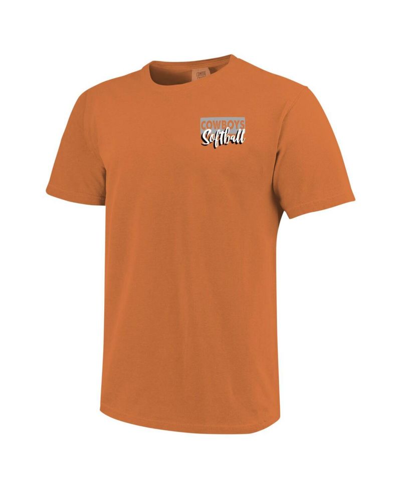Men's and Women's Orange Oklahoma State Cowboys Gritty Softball Bats Comfort Colors T-Shirt