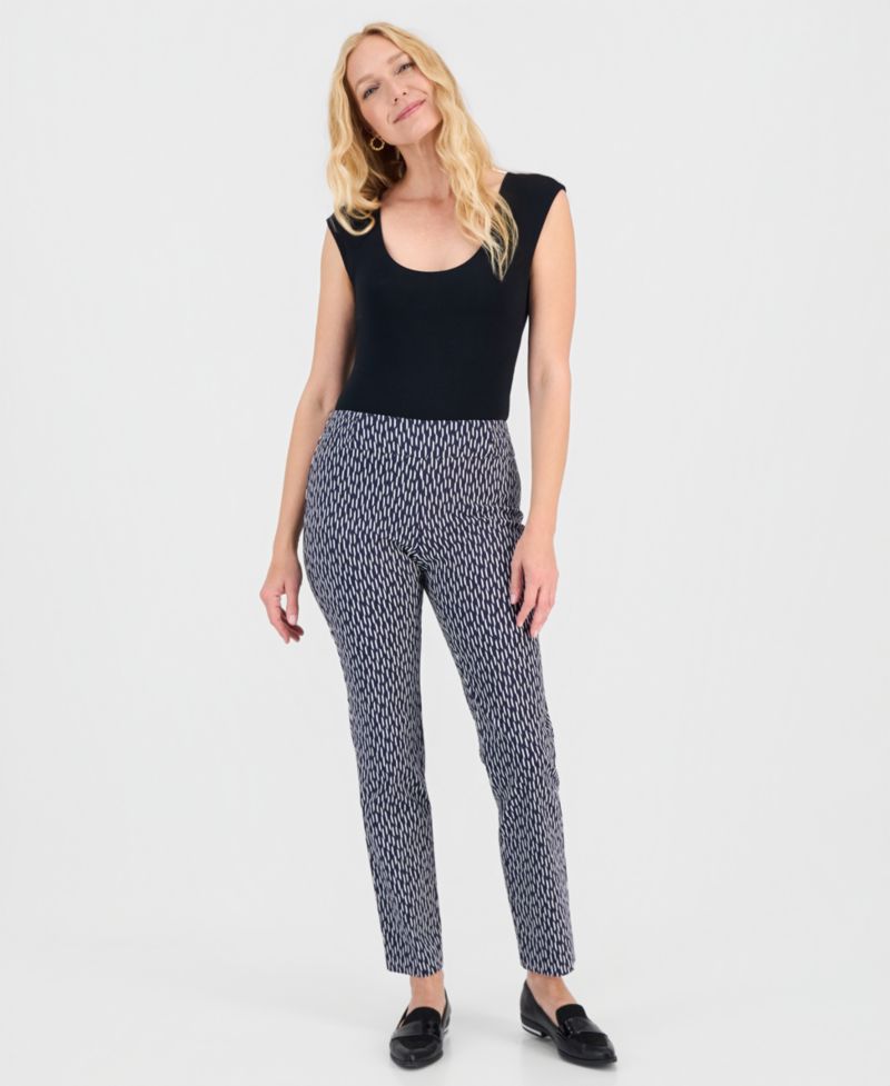 Women's Tummy-Control Printed Rivet Pants