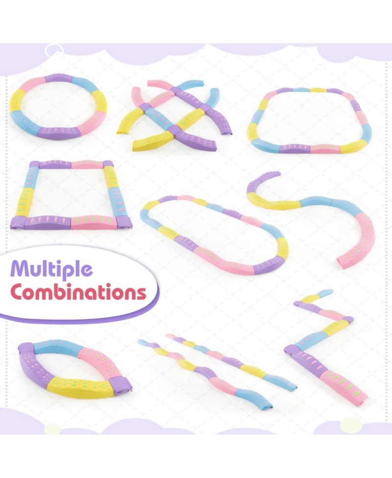 Balance Beams for Kids w/ Non-slip Textured Surface Bottom Pad Multicolor