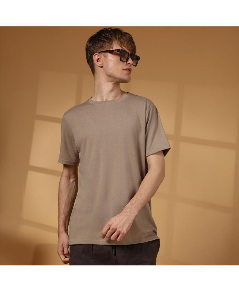Men's Cloud Grey Solid Regular T-Shirt