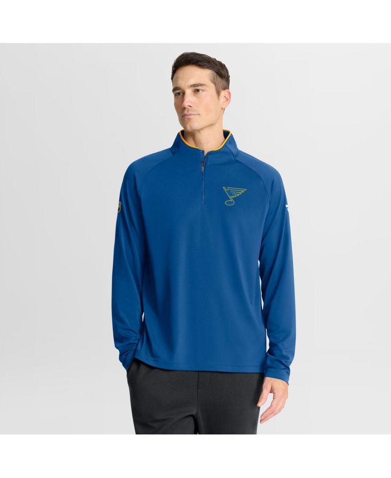 Men's Blue St. Louis Blues Authentic Pro Rink Training Quarter-Zip Pullover Sweatshirt