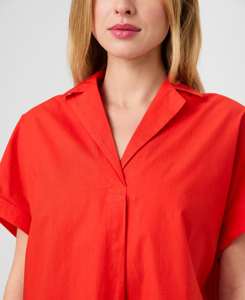 Women's Poplin Collared Top