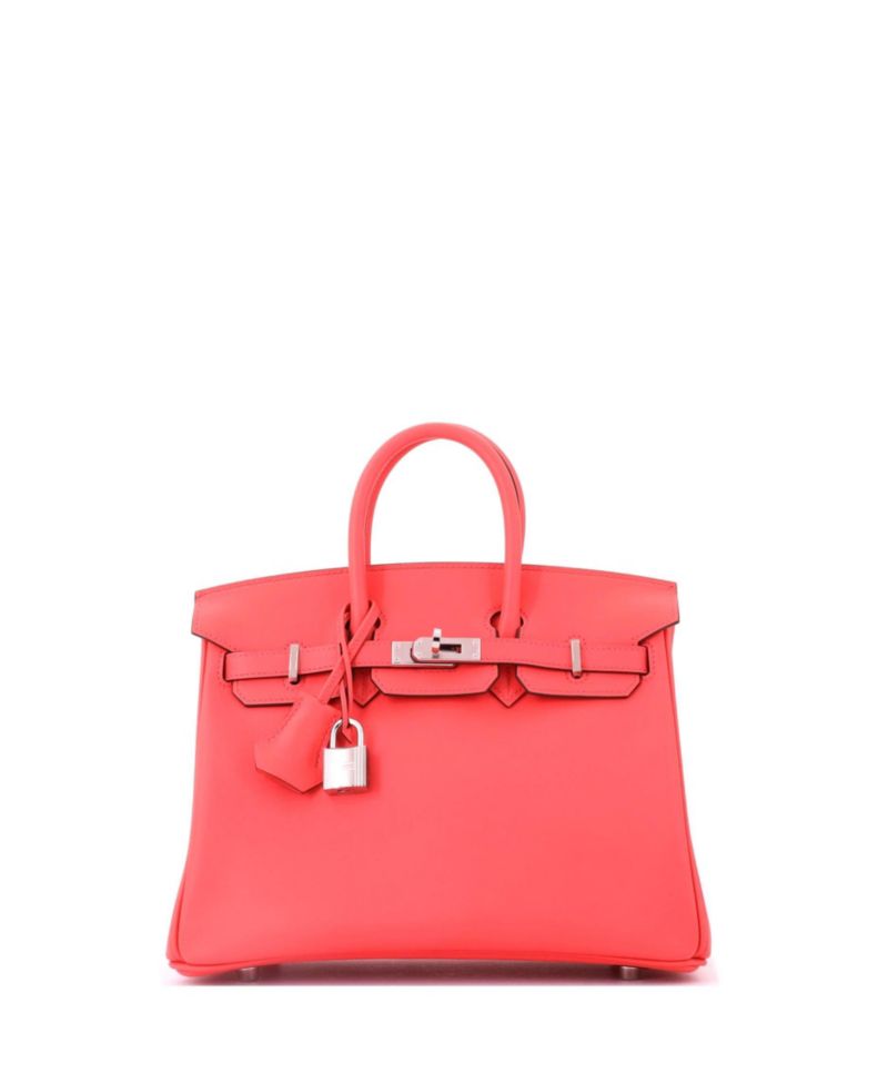Birkin 25 Handbag Pink Swift with Palladium Hardware