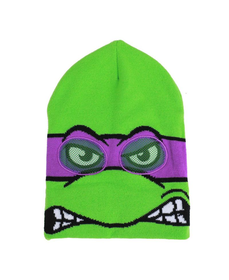 Men's TMNT Rolldown Donny Adult Acrylic Mesh Eye Green Beanie