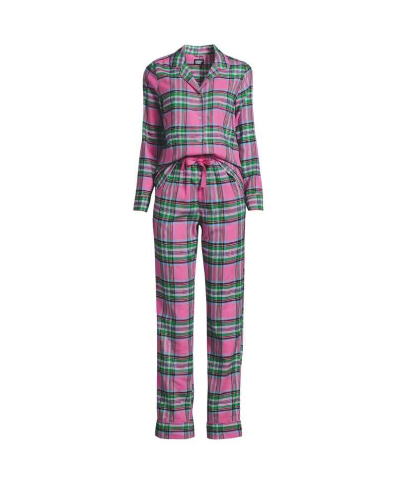 Women's Drapey Flannel 2 Piece Pajama Set - Top and Pants