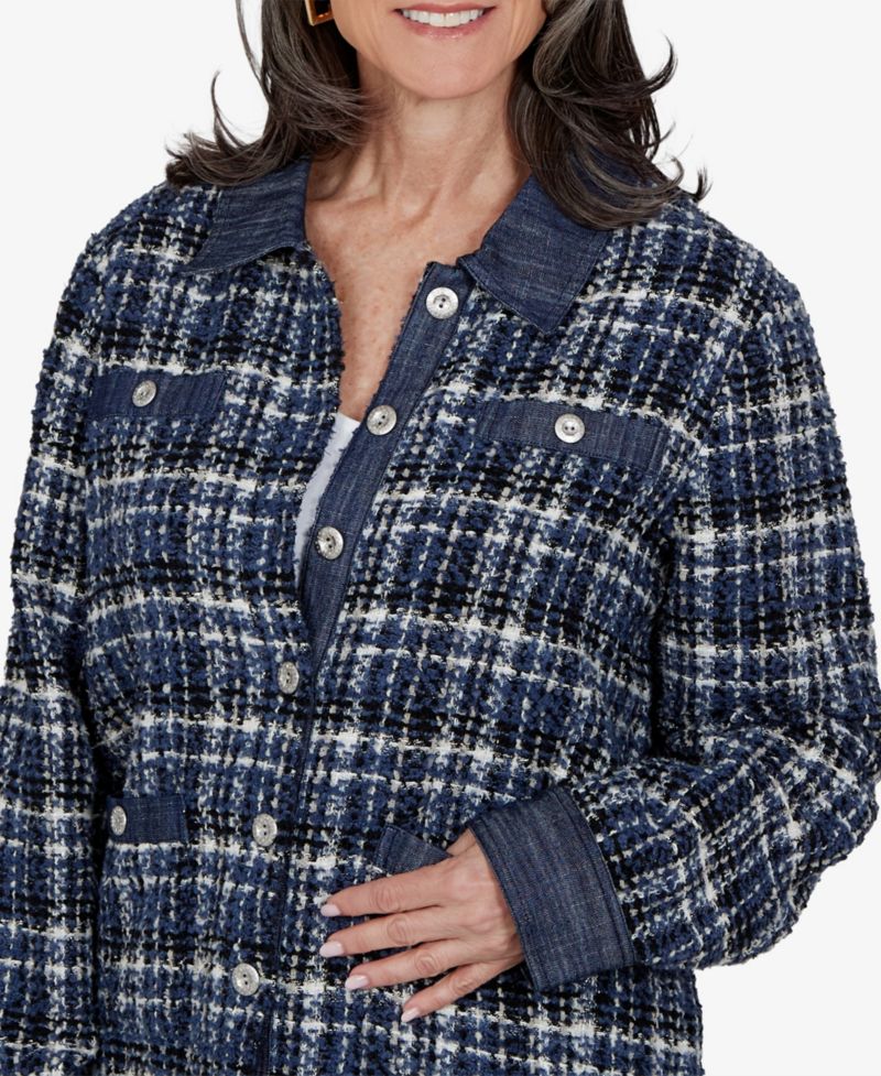 Women's Plaid Shirt Jacket