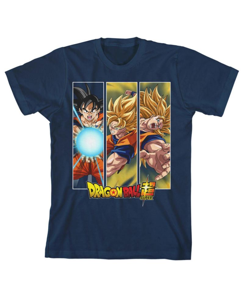 Dragon Ball Super Goku Saiyan Transformation Youth Navy T-shirt