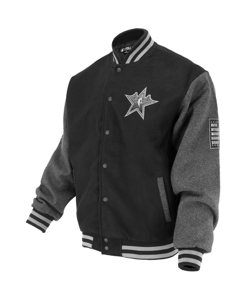 Men's and Women's Black 2025 All-Star Game Full-Snap Varsity Jacket