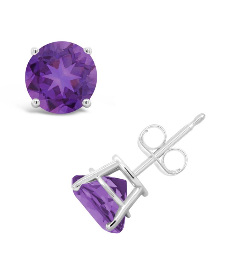 Blue Topaz (3-1/10 ct. t.w.) Stud Earrings in Sterling Silver (Also Available in Peridot and Amethyst)
