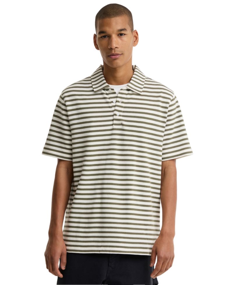 Men's Farlam Striped Cotton Polo Shirt