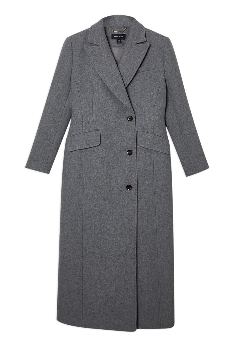 Women's Wool Blend Tailored Fitted Maxi Coat