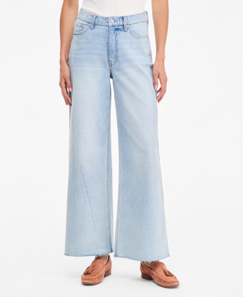 Women's High-Rise Twist Seam Wide-Leg Jeans, Regular & Short