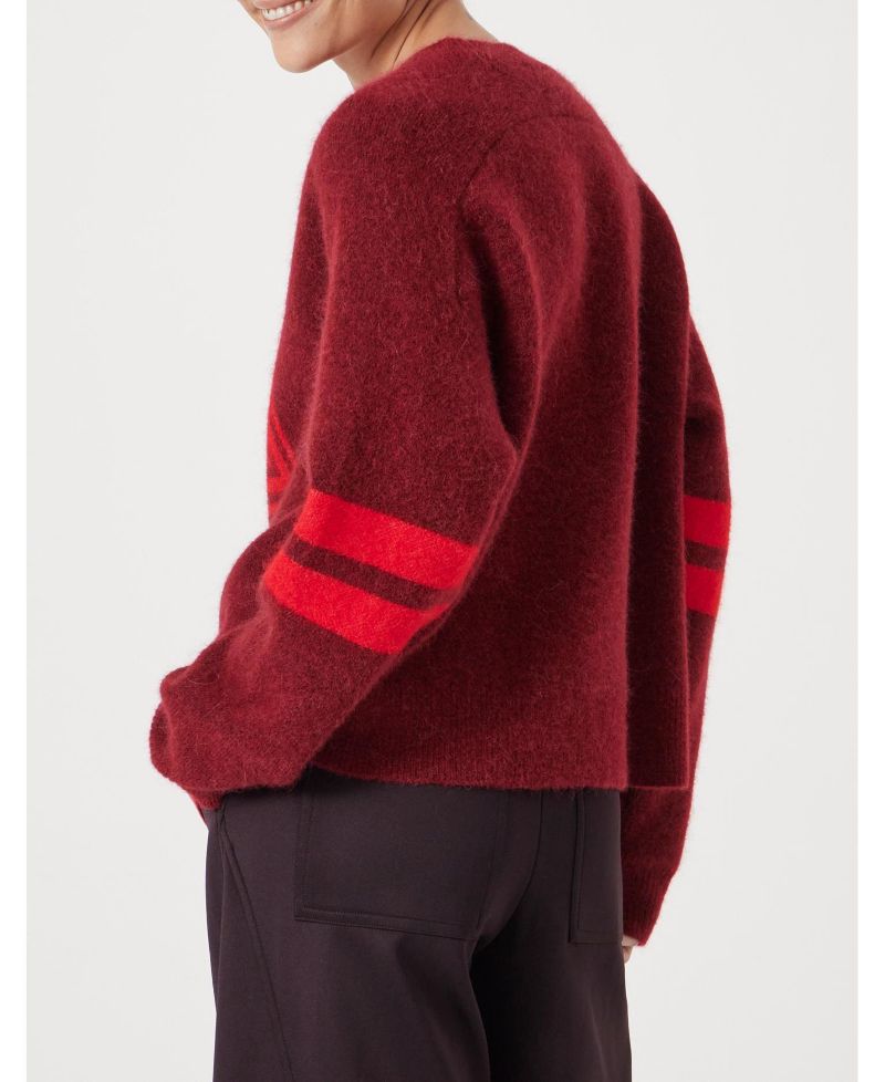 Women's Varsity Jacquard Wool Blend Sweater