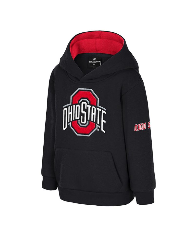 Toddler Black Ohio State Buckeyes Big Logo Volume Fleece Pullover Hoodie